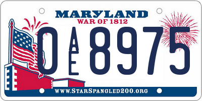 MD license plate 0AE8975