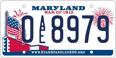 MD license plate 0AE8979