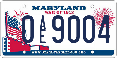 MD license plate 0AE9004