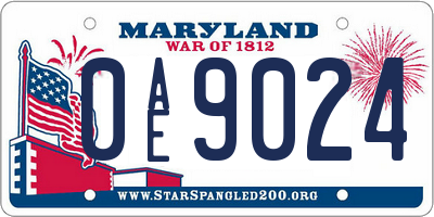 MD license plate 0AE9024