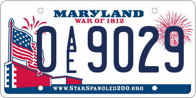 MD license plate 0AE9029