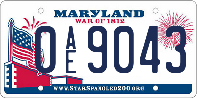 MD license plate 0AE9043