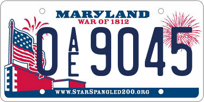 MD license plate 0AE9045