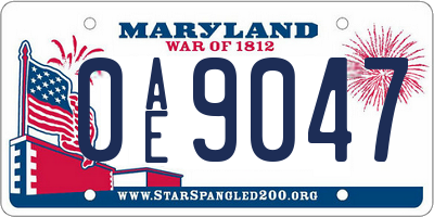 MD license plate 0AE9047