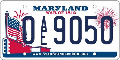 MD license plate 0AE9050