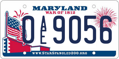 MD license plate 0AE9056