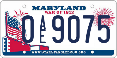 MD license plate 0AE9075