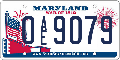 MD license plate 0AE9079