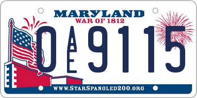 MD license plate 0AE9115