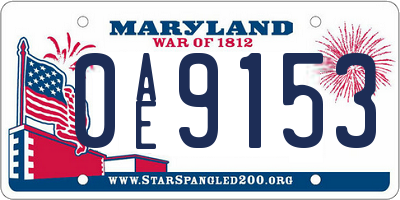 MD license plate 0AE9153