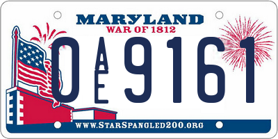 MD license plate 0AE9161