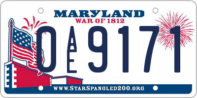 MD license plate 0AE9171
