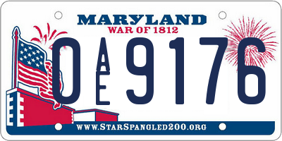 MD license plate 0AE9176