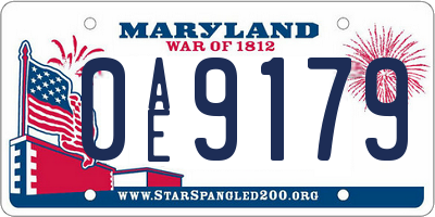 MD license plate 0AE9179