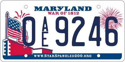 MD license plate 0AE9246