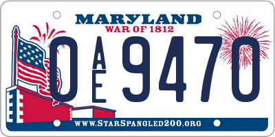 MD license plate 0AE9470