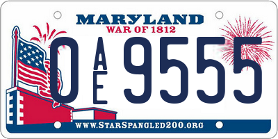 MD license plate 0AE9555