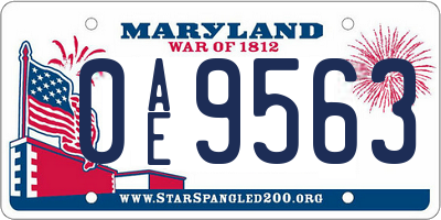 MD license plate 0AE9563
