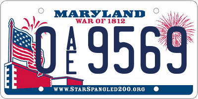 MD license plate 0AE9569