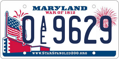 MD license plate 0AE9629