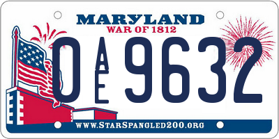 MD license plate 0AE9632