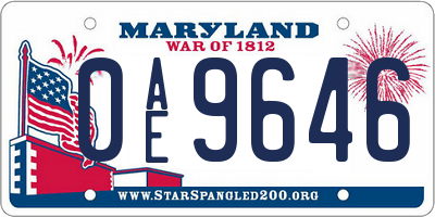 MD license plate 0AE9646