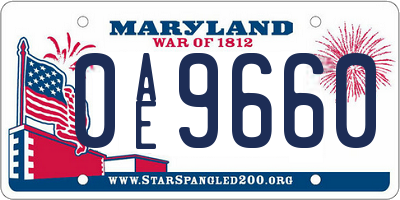 MD license plate 0AE9660