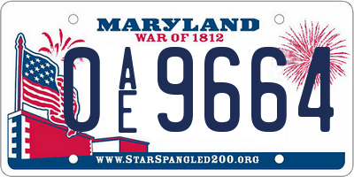 MD license plate 0AE9664