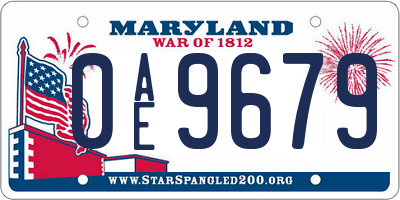 MD license plate 0AE9679