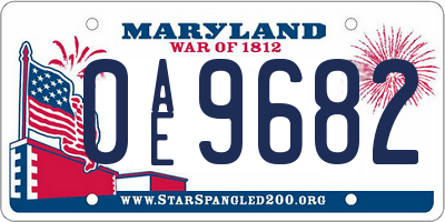 MD license plate 0AE9682