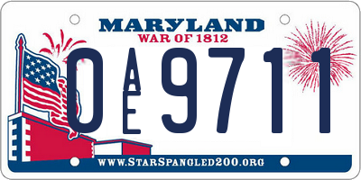 MD license plate 0AE9711