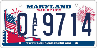 MD license plate 0AE9714