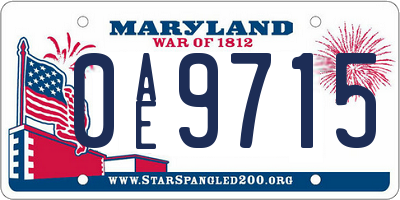 MD license plate 0AE9715