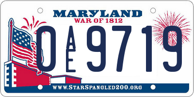 MD license plate 0AE9719