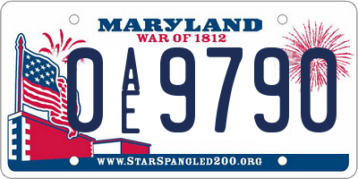 MD license plate 0AE9790