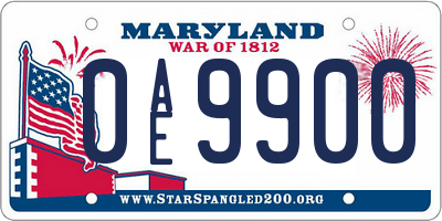 MD license plate 0AE9900