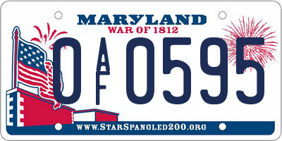 MD license plate 0AF0595