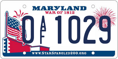 MD license plate 0AF1029
