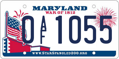 MD license plate 0AF1055