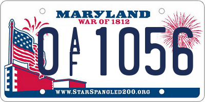 MD license plate 0AF1056