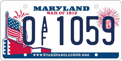 MD license plate 0AF1059
