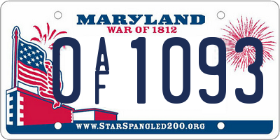 MD license plate 0AF1093