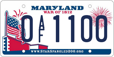 MD license plate 0AF1100