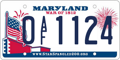 MD license plate 0AF1124