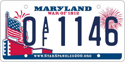 MD license plate 0AF1146