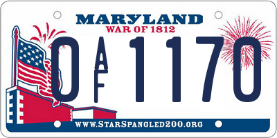 MD license plate 0AF1170
