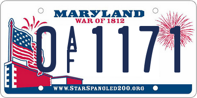 MD license plate 0AF1171