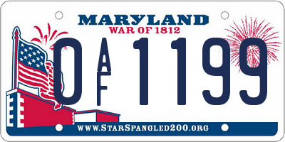 MD license plate 0AF1199