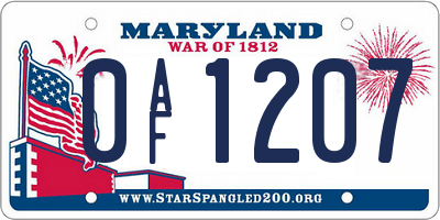 MD license plate 0AF1207