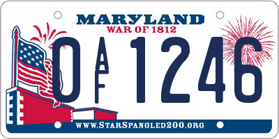 MD license plate 0AF1246